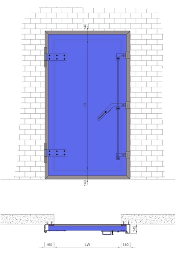 Plan de porte étanche à l'eau.