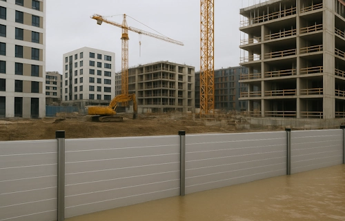 Batardeau Alu Safe anti inondation pour chantier.